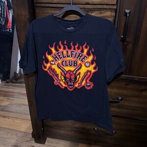 Netflix Hellfire Club Black and Red Graphic Tee